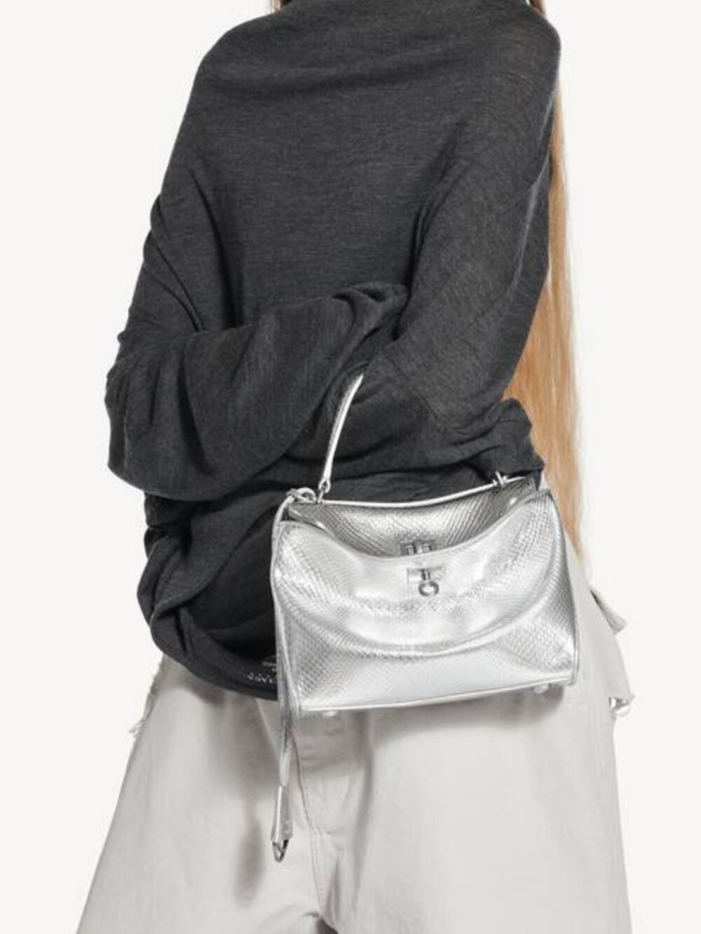 Balenciaga Rodeo Mini Python-Embossed Leather Crossbody Bag